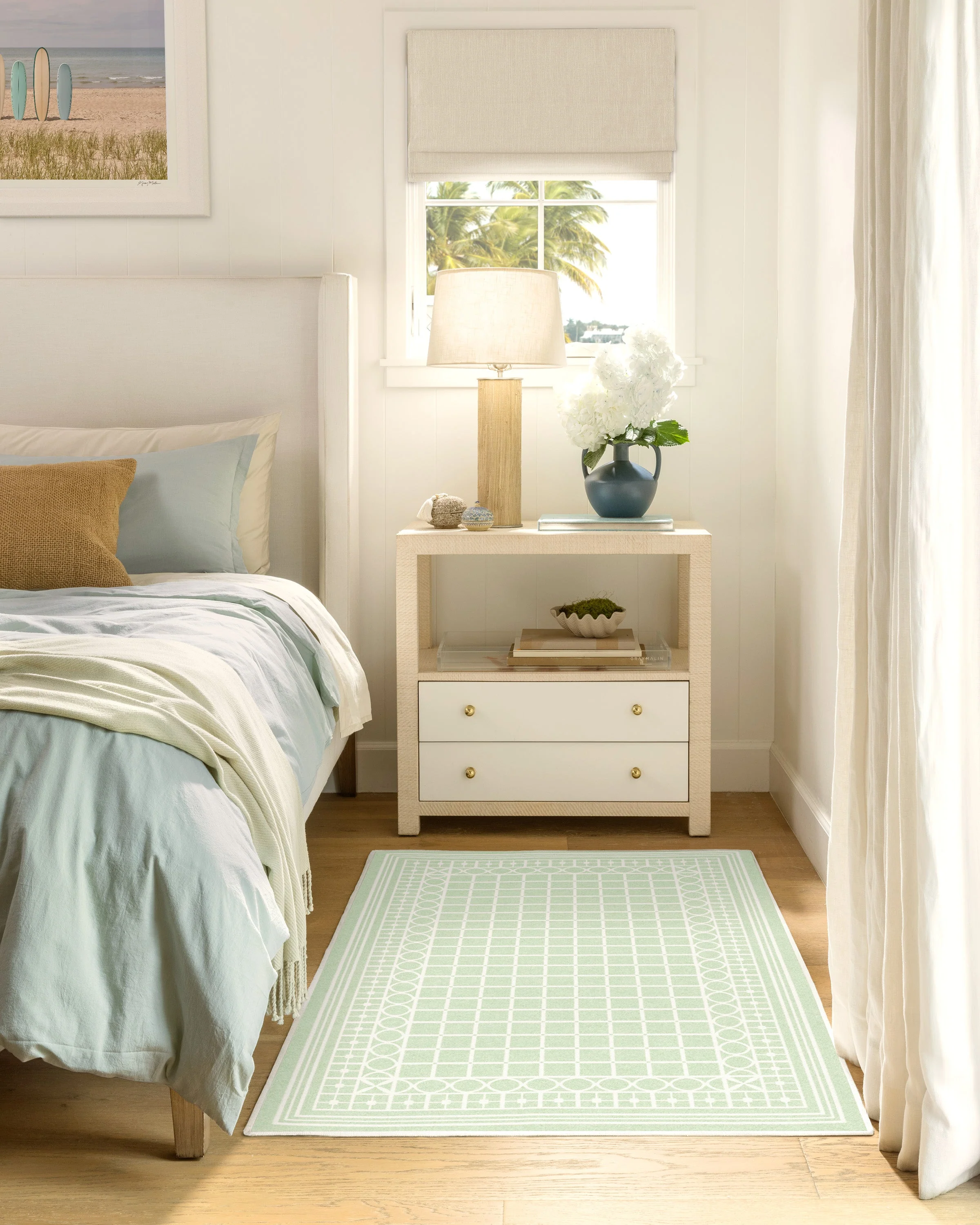 Palm Beach Powder Sage Rug by Gray Malin