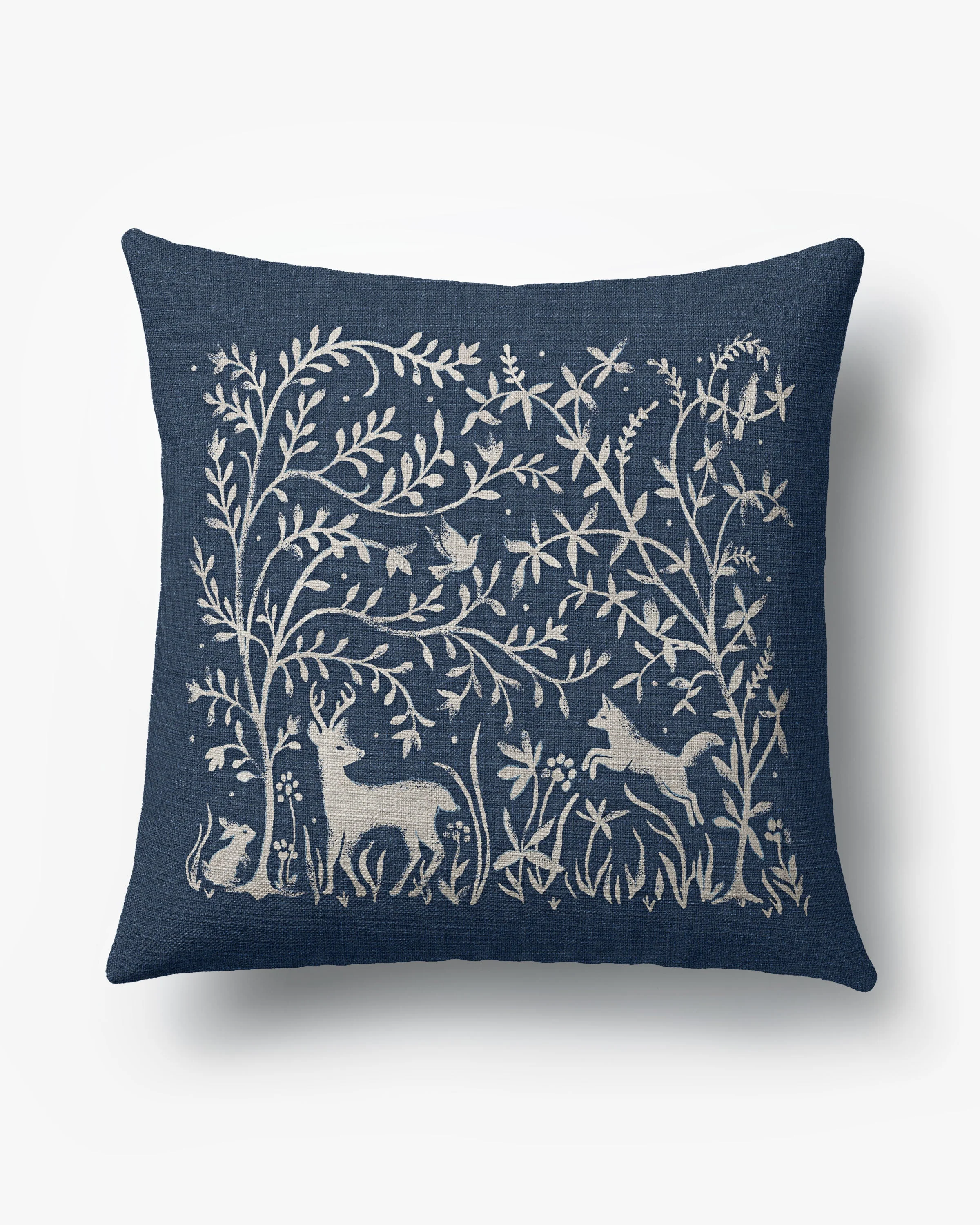 Sylva Navy Woven Throw Pillow