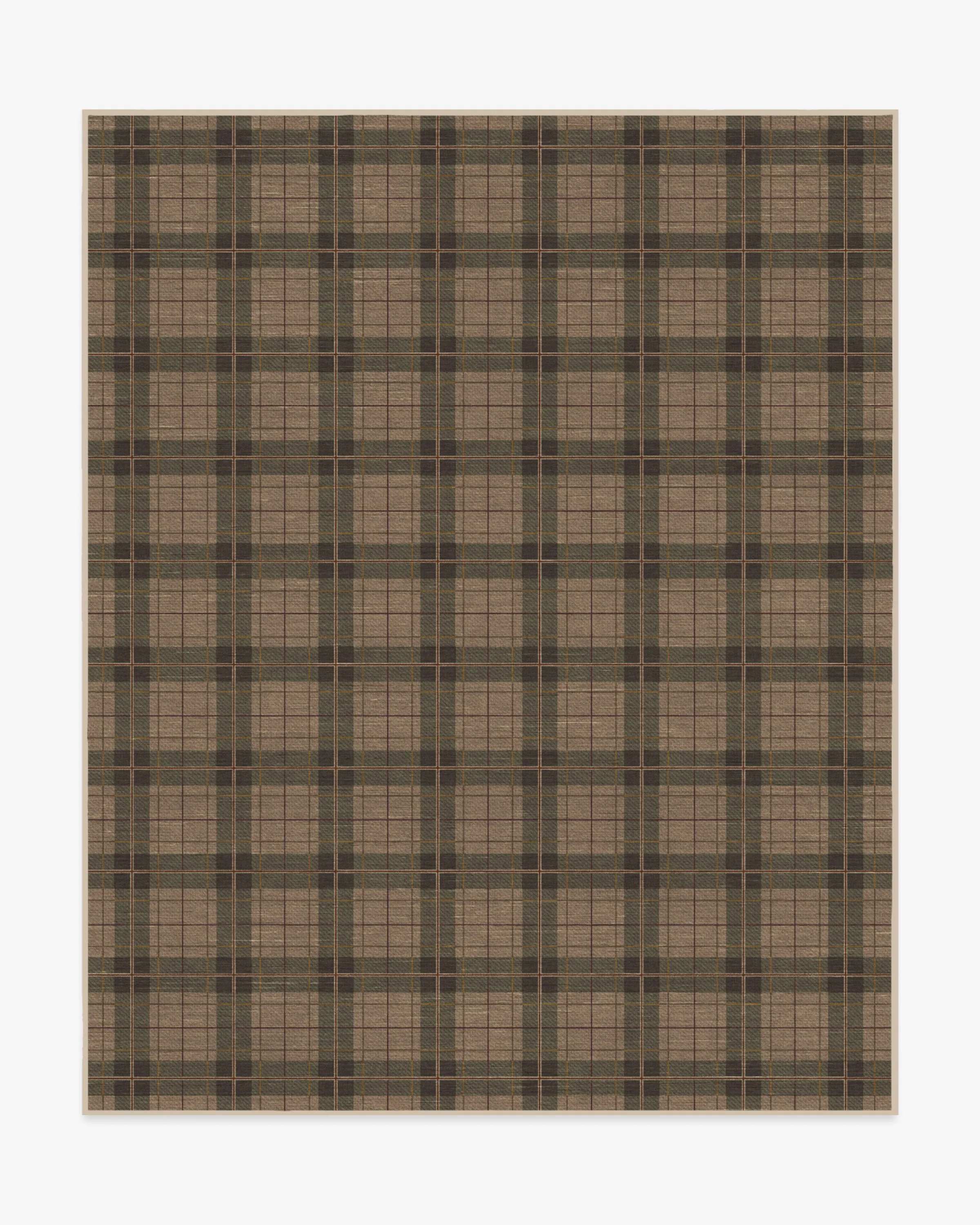 Alfie Plaid Natural & Green Flatwoven Rug