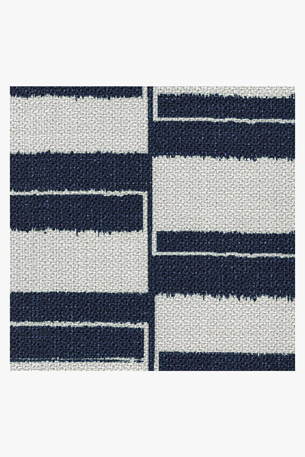 Offset Stripe Navy Outdoor Rug