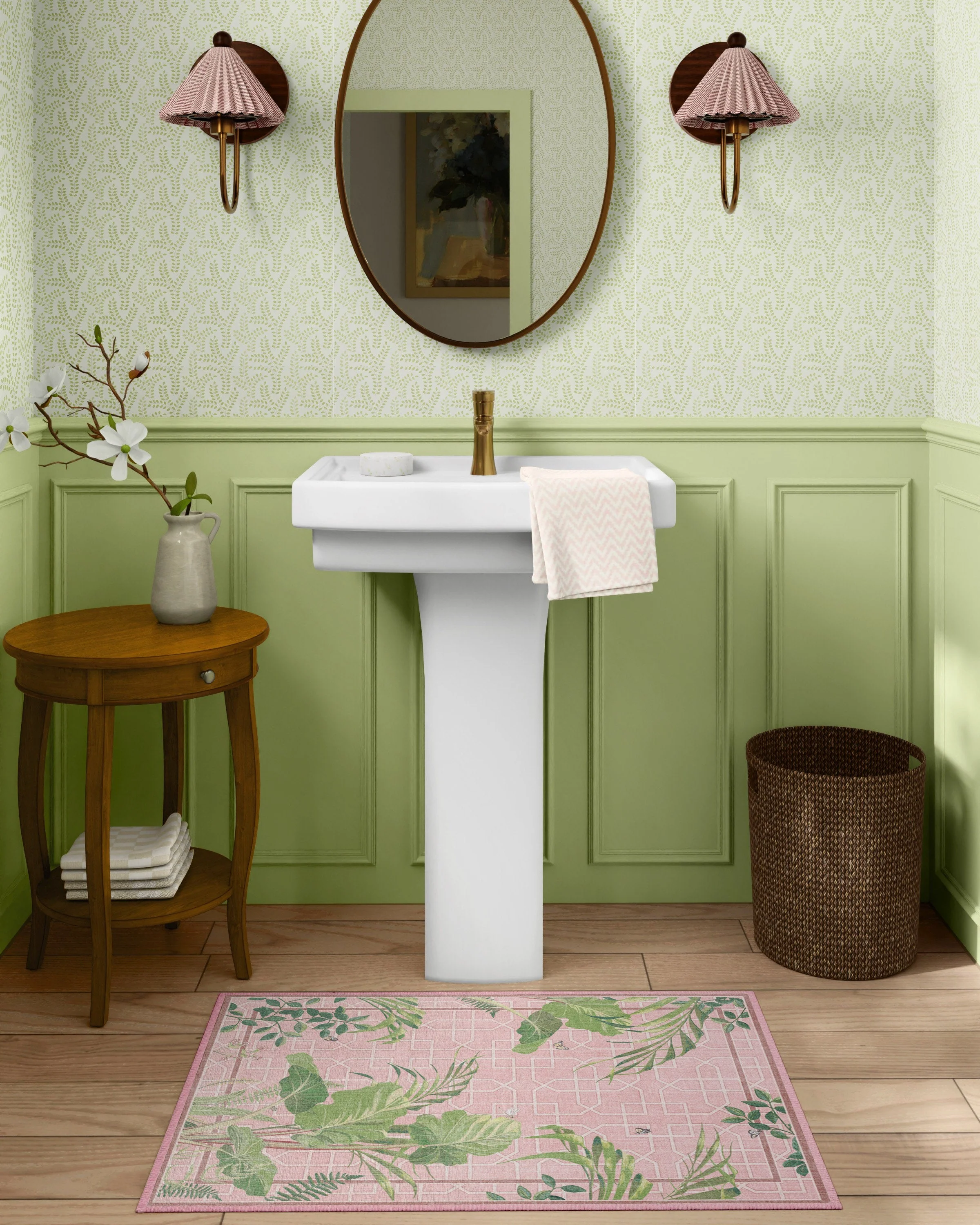 Palm House Rose Rug by Sanderson