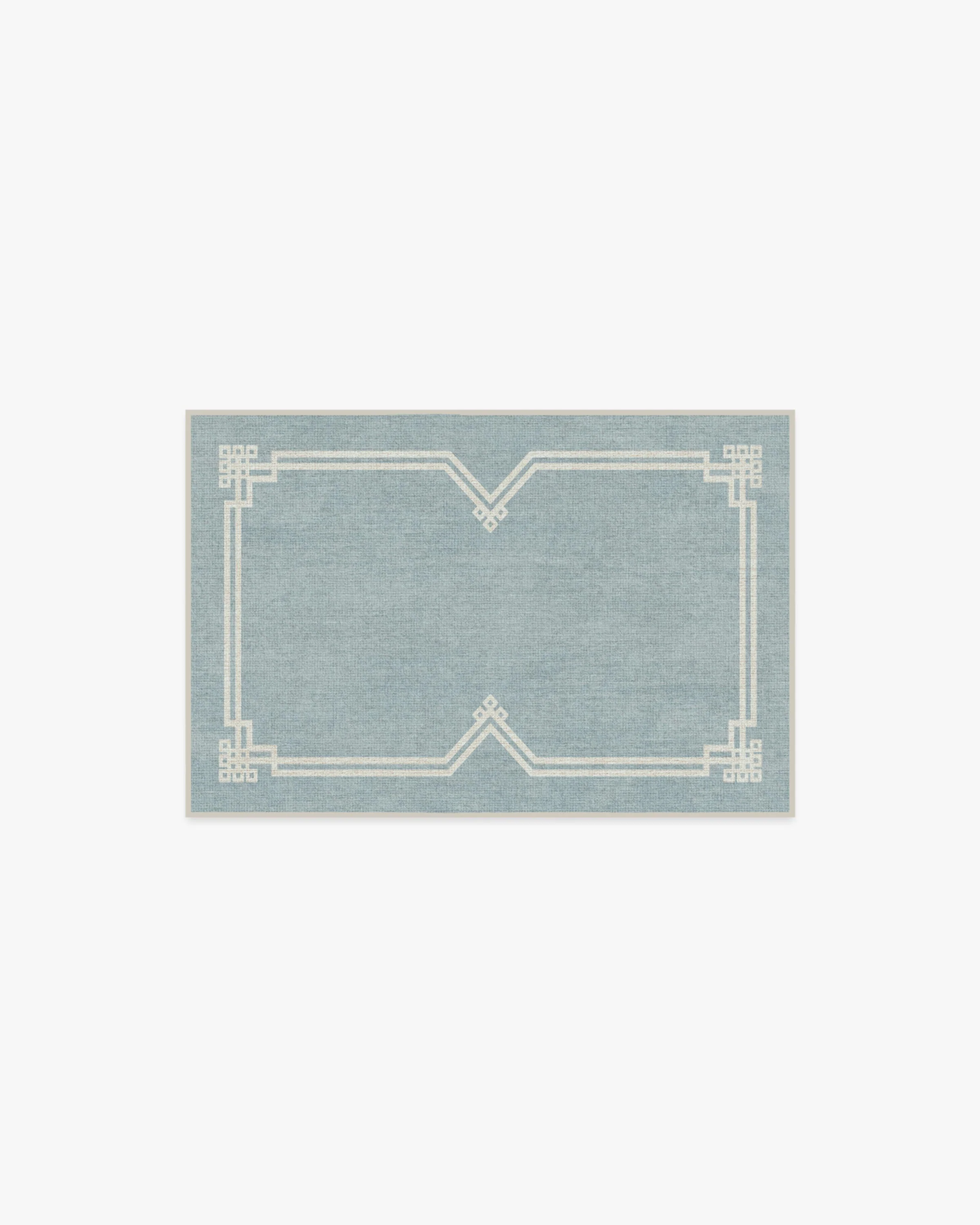 Chrysler Border Chambray Blue Flatwoven Rug by The Hiltons