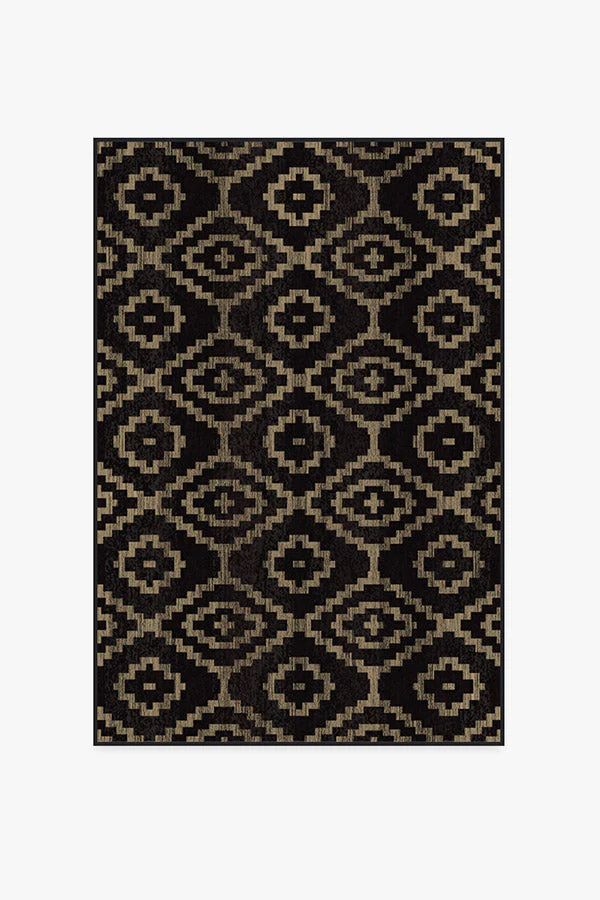 Diamond Trellis Black Rug