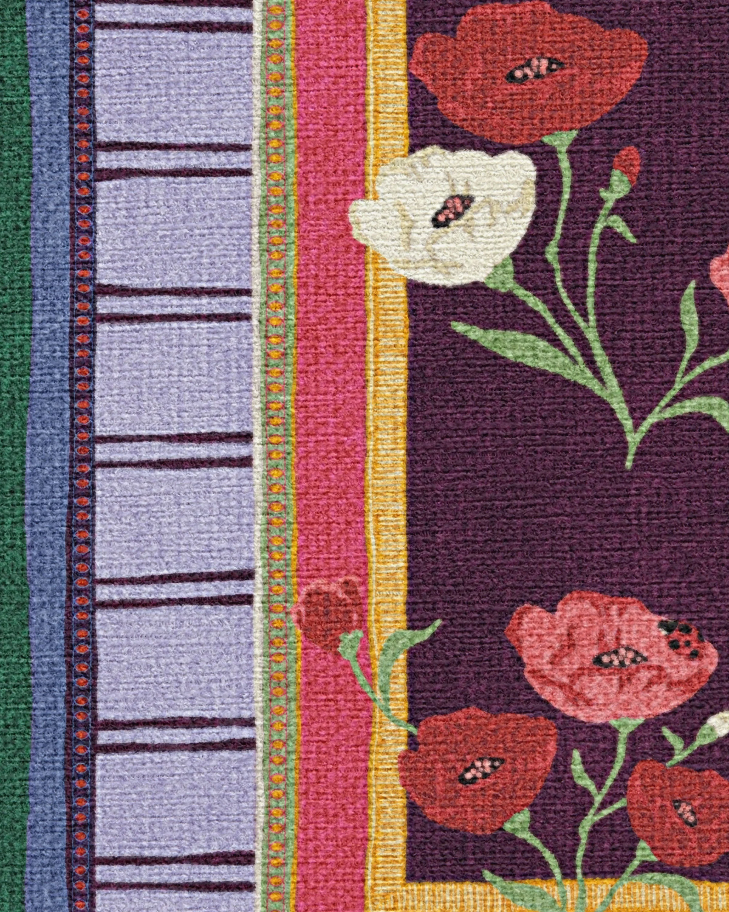 Ambroeus Royal Plum Flatwoven Rug by Iris Apfel