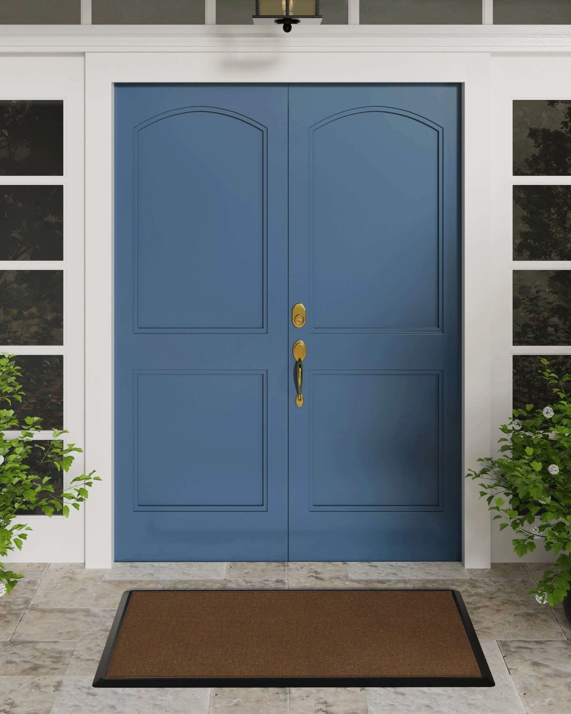 Looped Solid Dark Coir Large Doormat