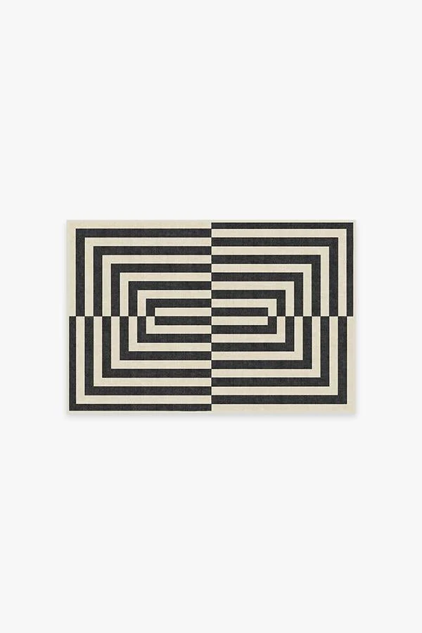 Op Art Charcoal Rug by Jonathan Adler