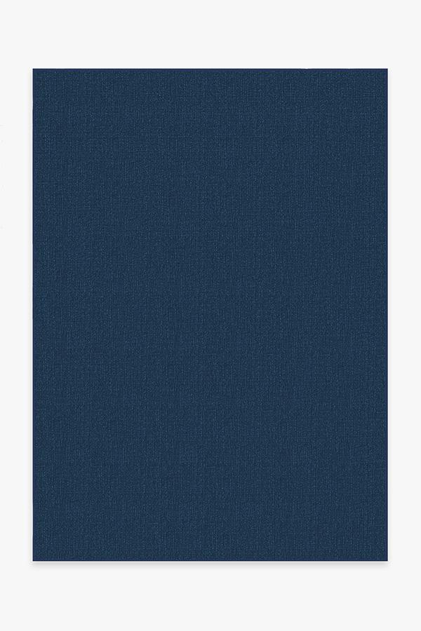 Denim Solid Indigo Blue Outdoor Rug