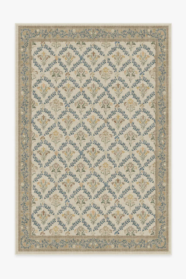 Bellflowers Ivory & Gold Rug by Morris & Co.