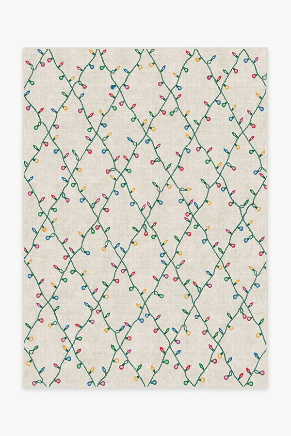 Holiday Lights Creme Flatwoven Rug