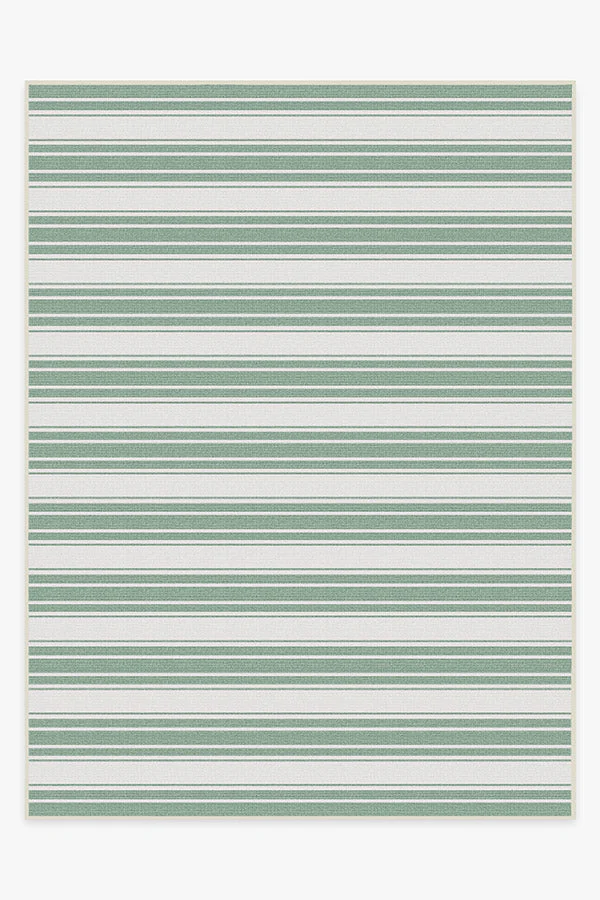 Marina Stripe Sage Green Outdoor Rug