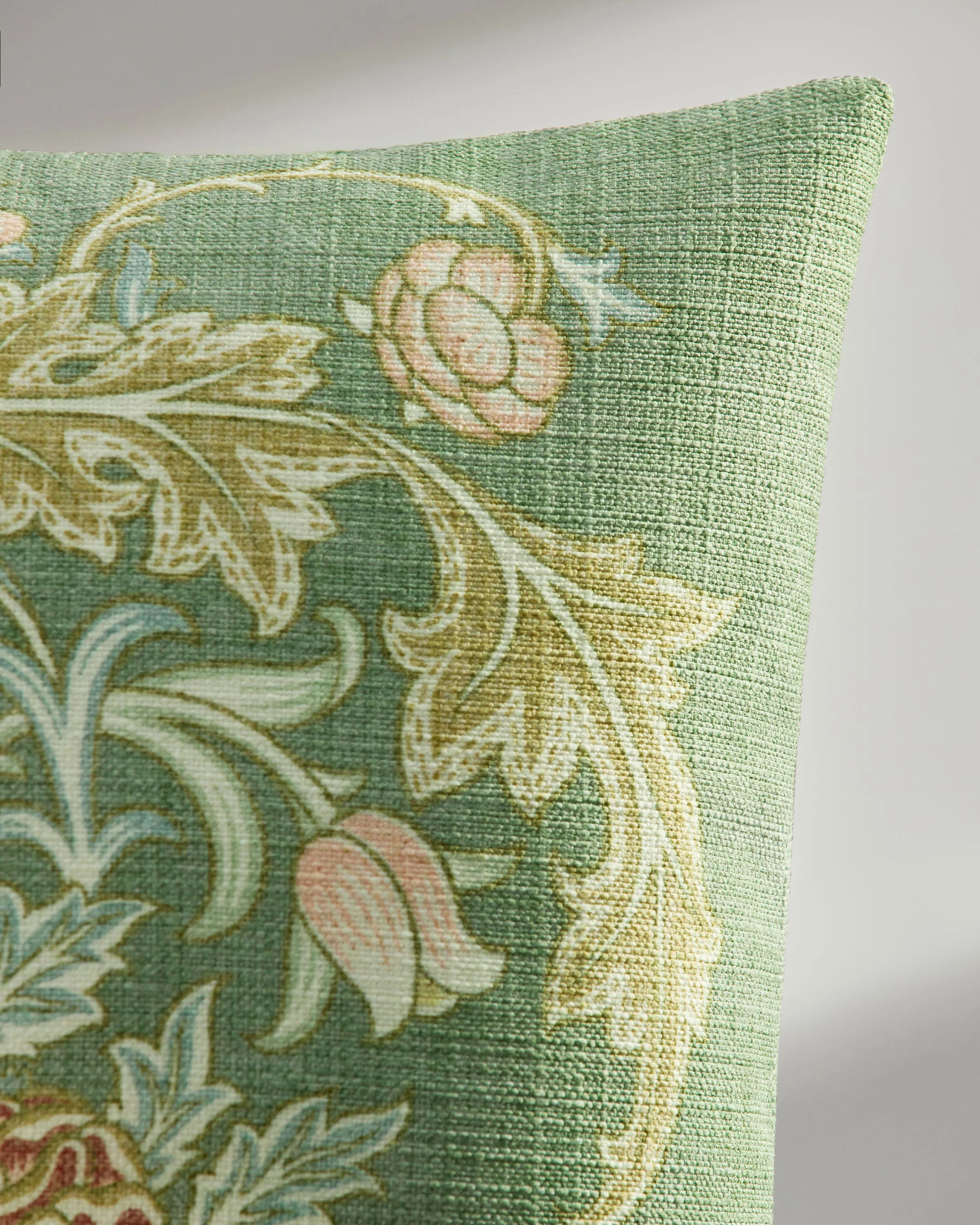 Trent Golden Sage Woven Throw Pillow by Morris & Co.