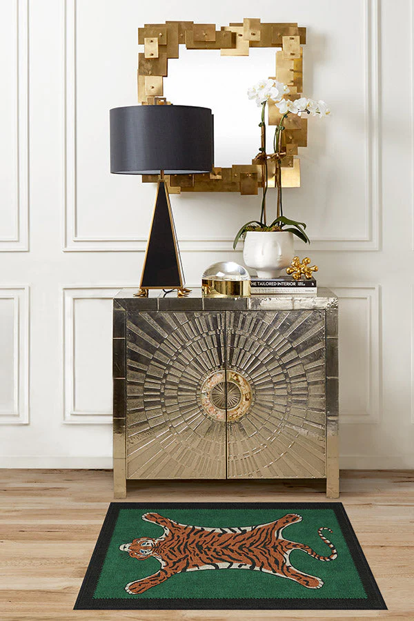 Tiger Emerald Flatwoven Rug by Jonathan Adler