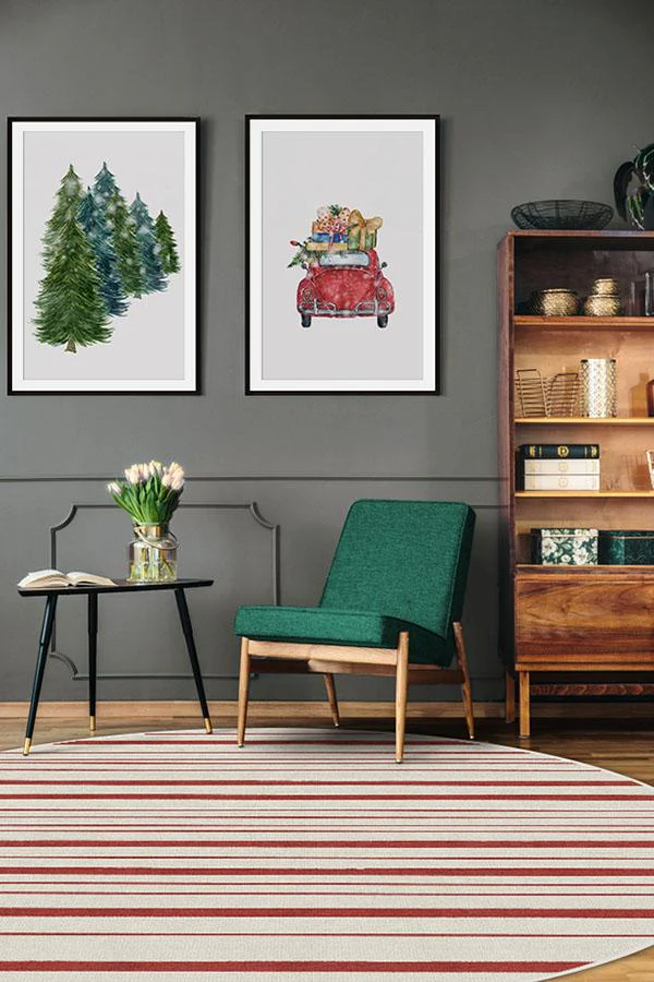 Hudson Stripe Red Flatwoven Rug