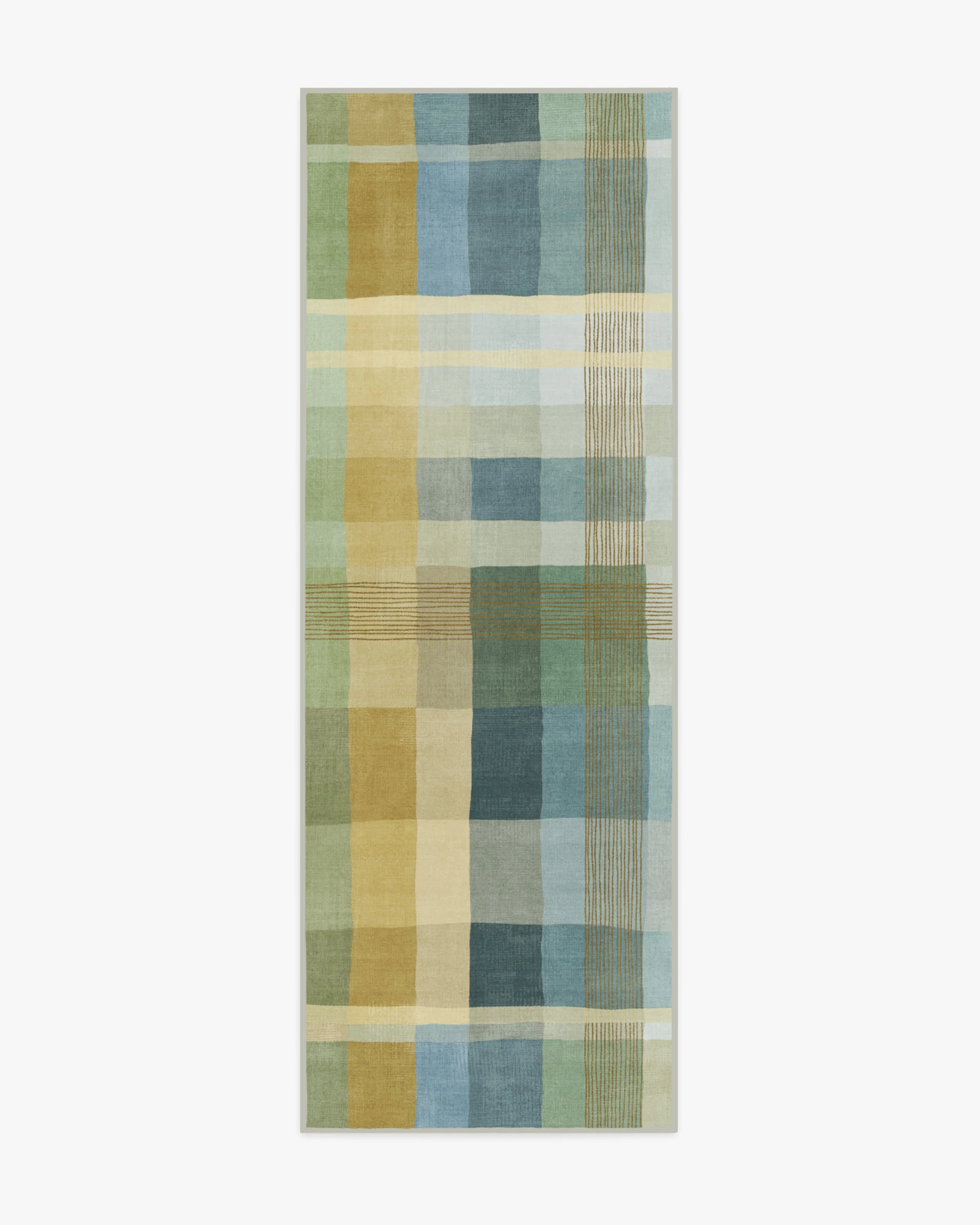 Margot Plaid Blue Flatwoven Rug