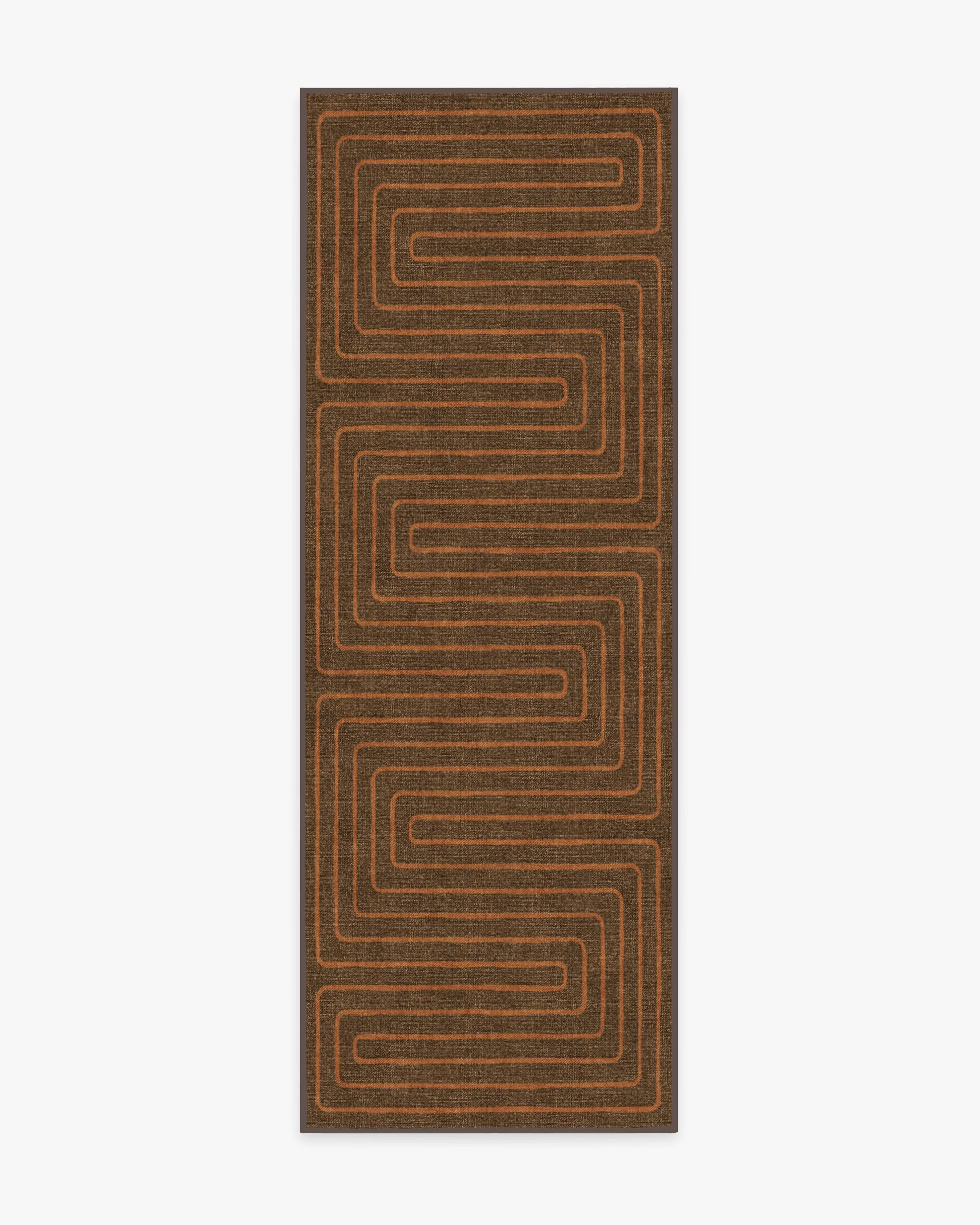Labyrinth Brown & Orange Rug by Jonathan Adler