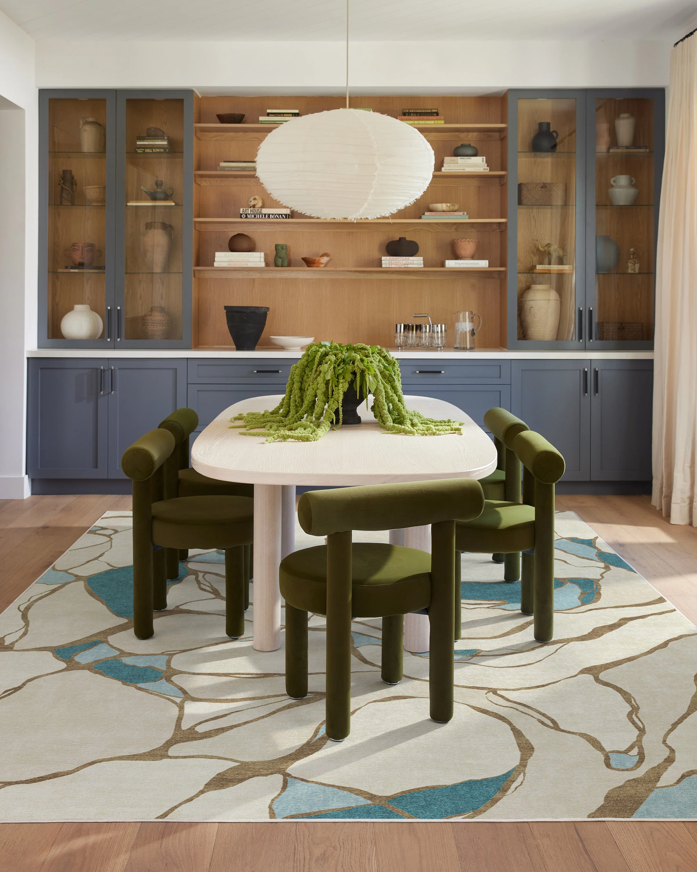 Aude Teal & Ivory Rug by Nina Takesh