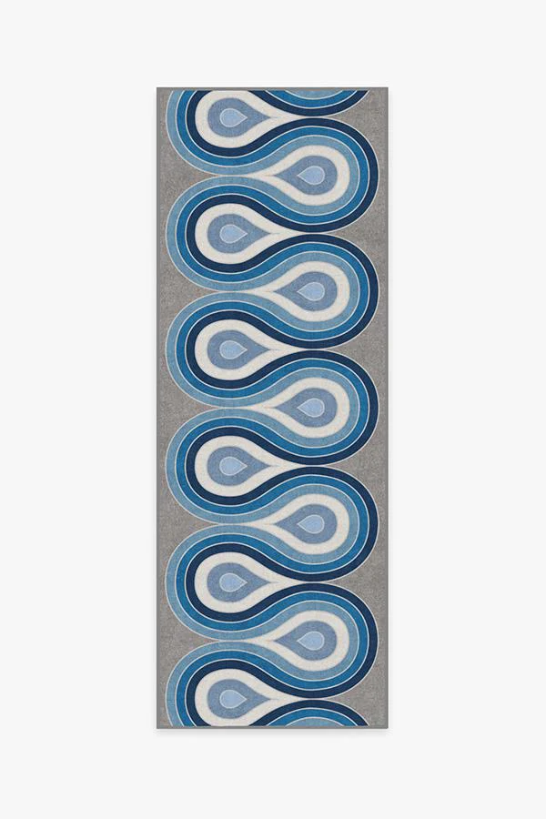 Milano Blue Steel Rug by Jonathan Adler