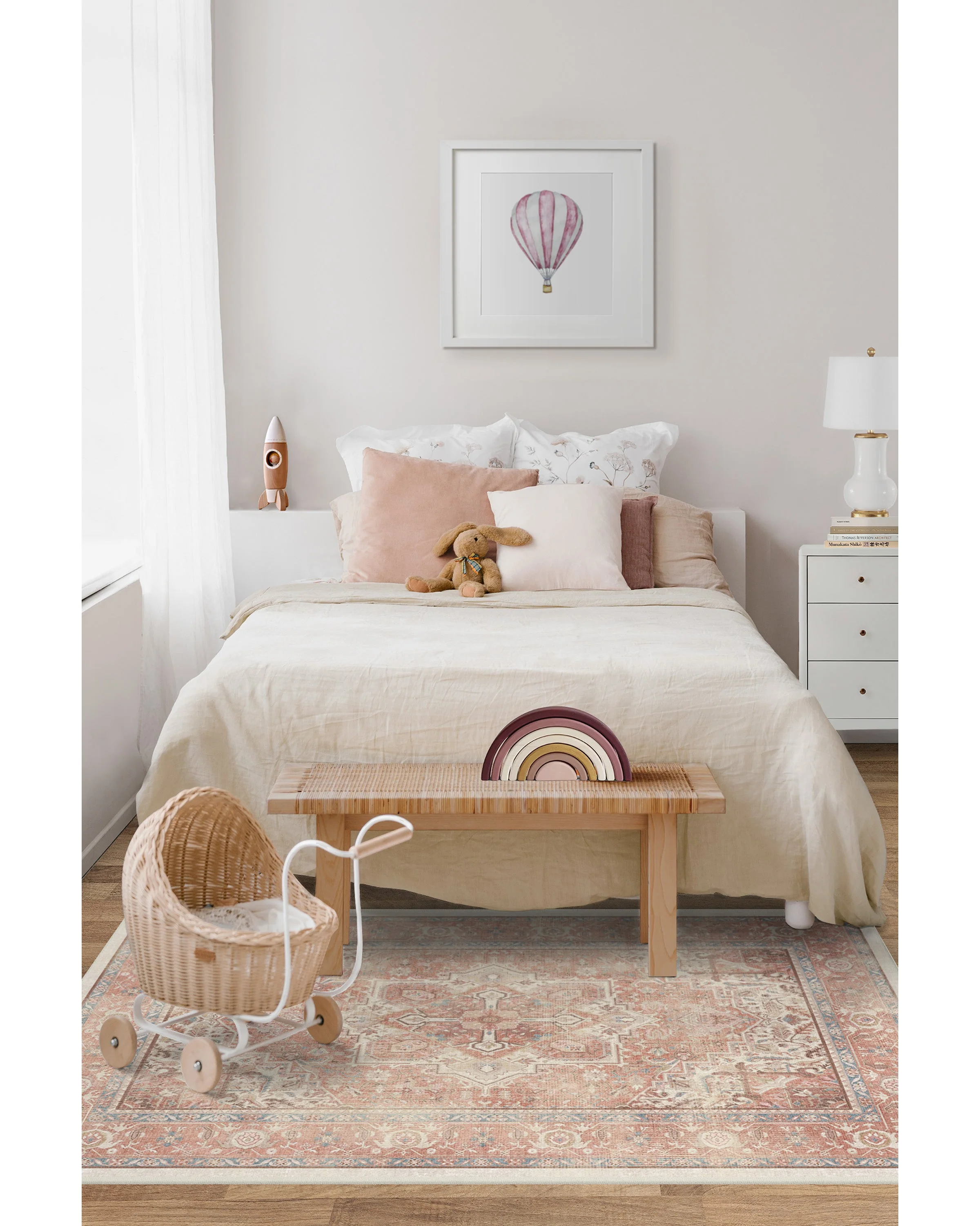 Kamran Rose Flatwoven Rug