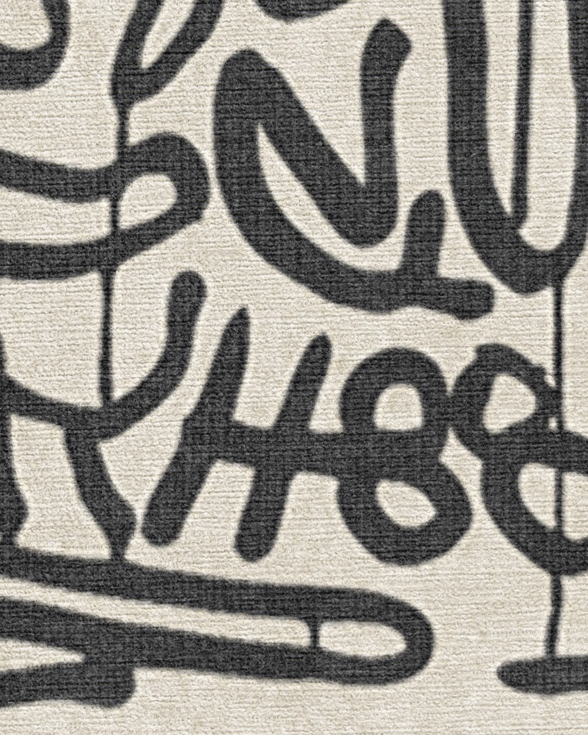 Freestyle Black & Ivory Flatwoven Rug by Keith Haring