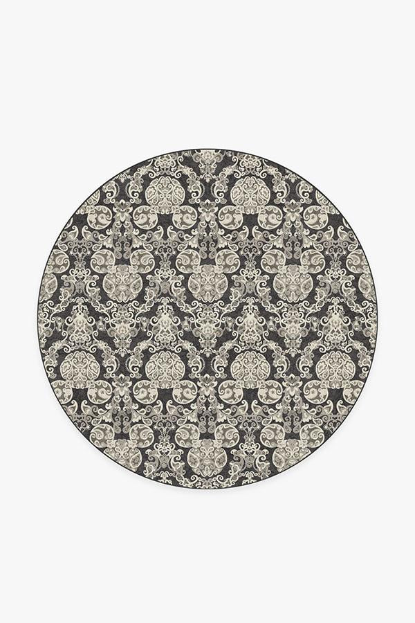 Mickey Damask Charcoal Flatwoven Rug