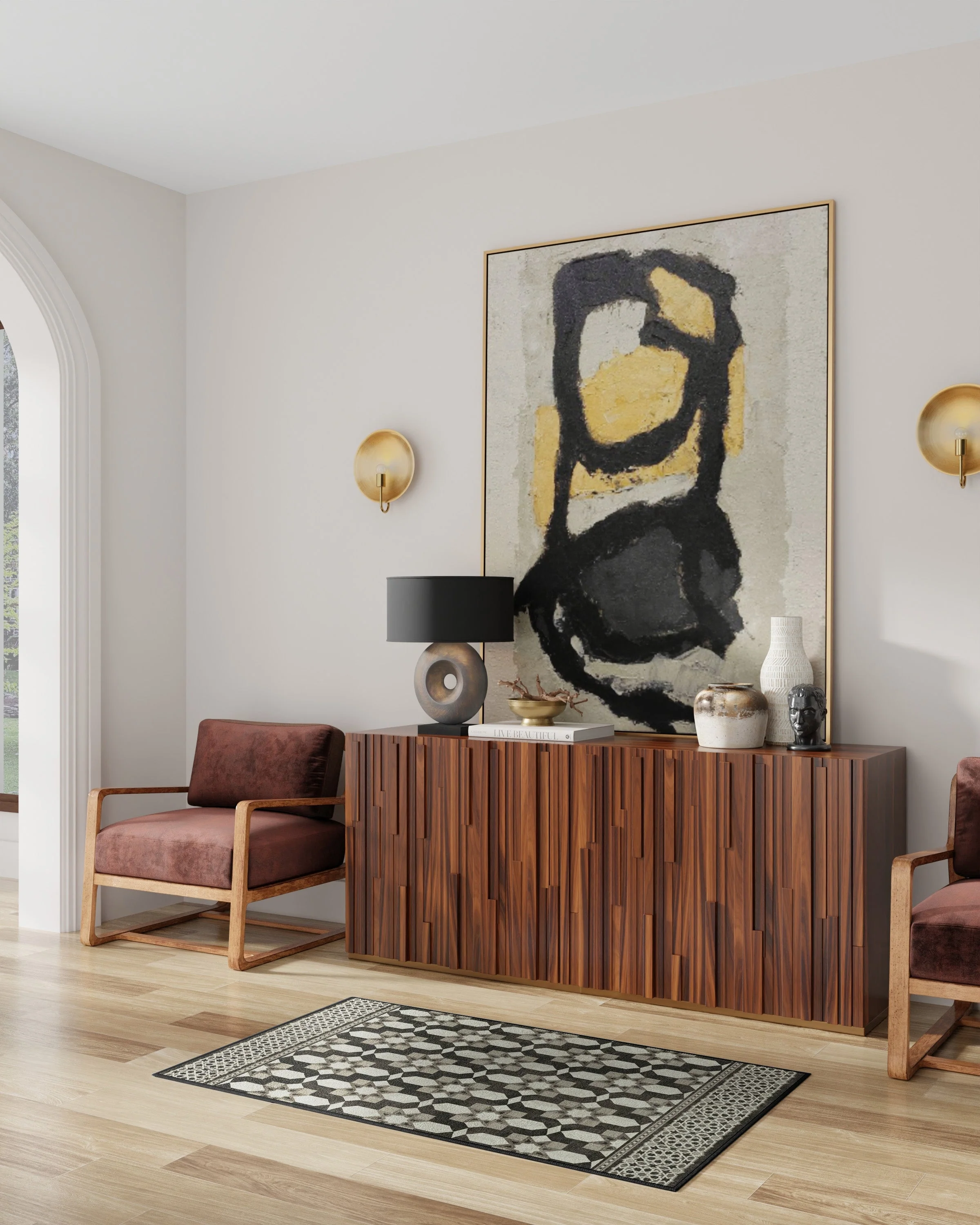 Emir Black & Ivory Flatwoven Rug by Martyn Lawrence Bullard