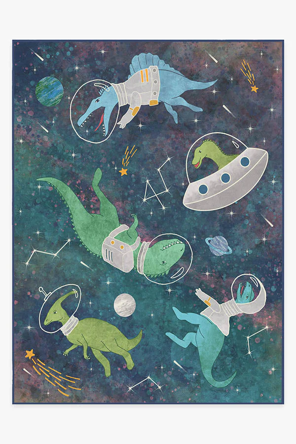 Dinosaurs in Space Rug