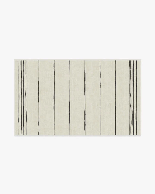 Clea Ivory & Black Flatwoven Rug by The Home Edit