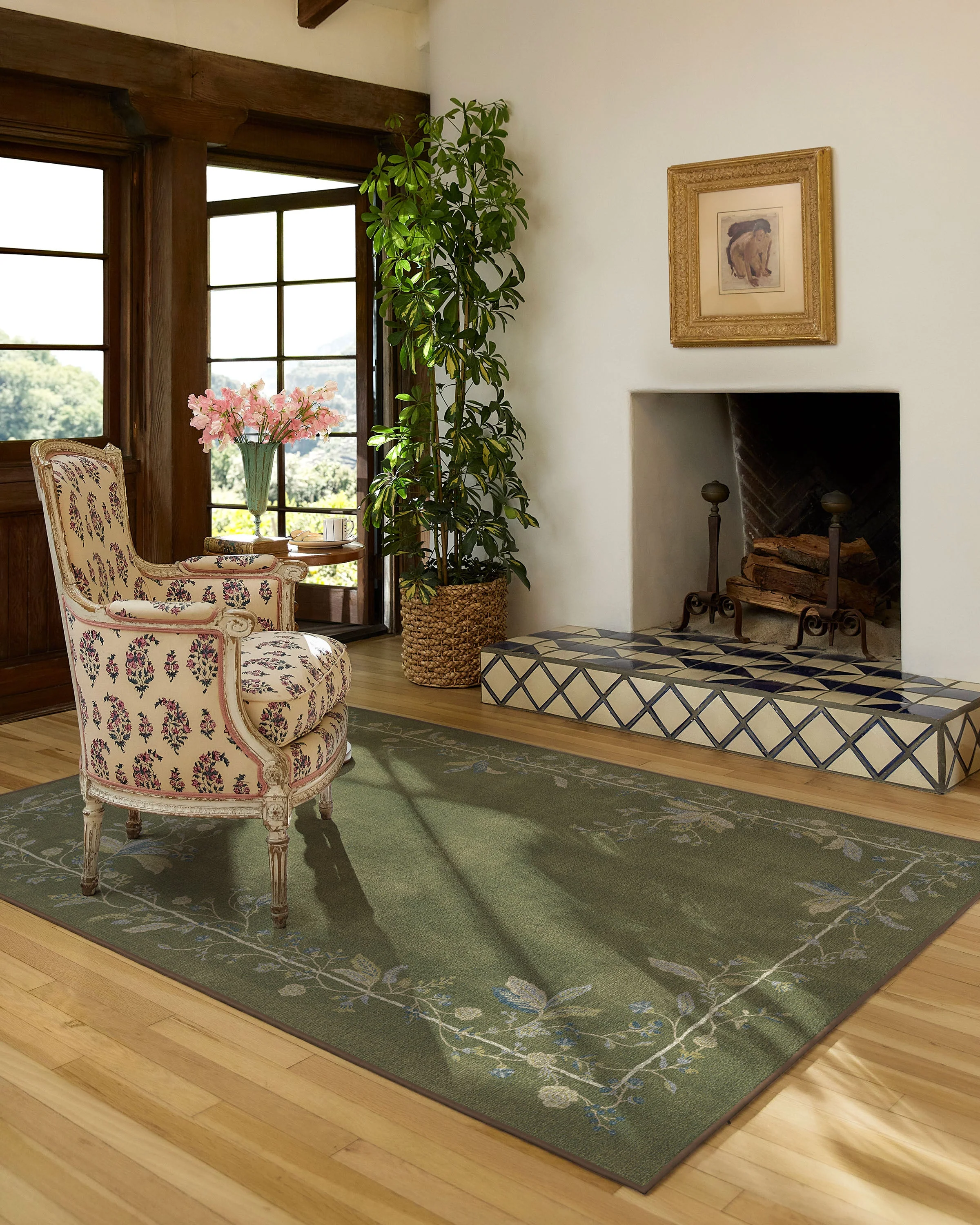 Daphne Olive Green Rug