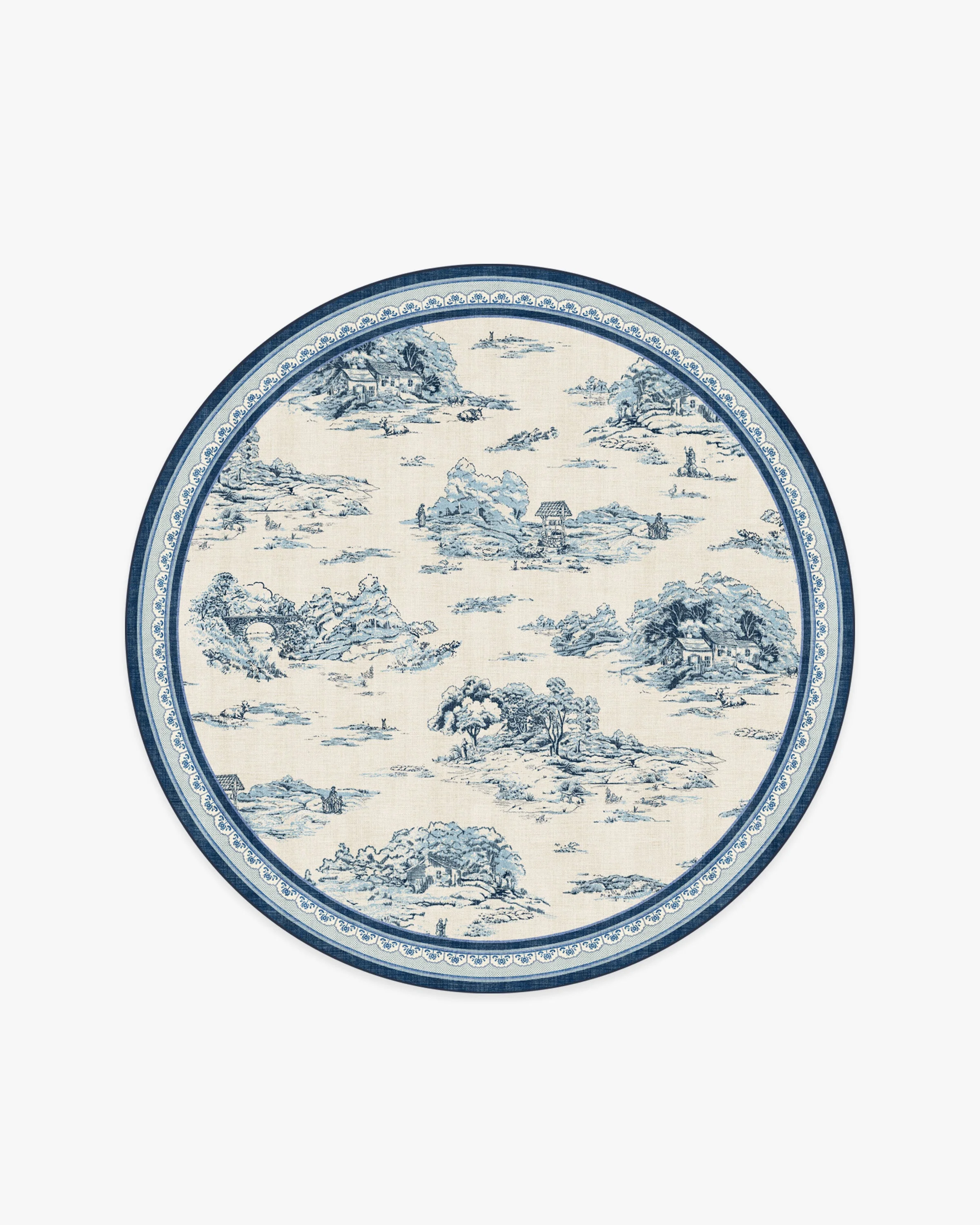 Provence Toile Delft Blue Flatwoven Rug