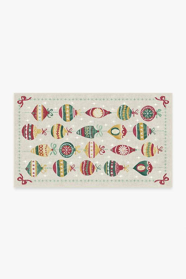 Festive Garland Holiday Shortbread Flatwoven Rug