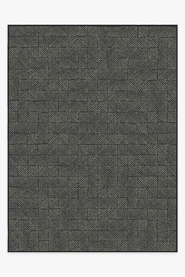 Parquet Black Outdoor Rug
