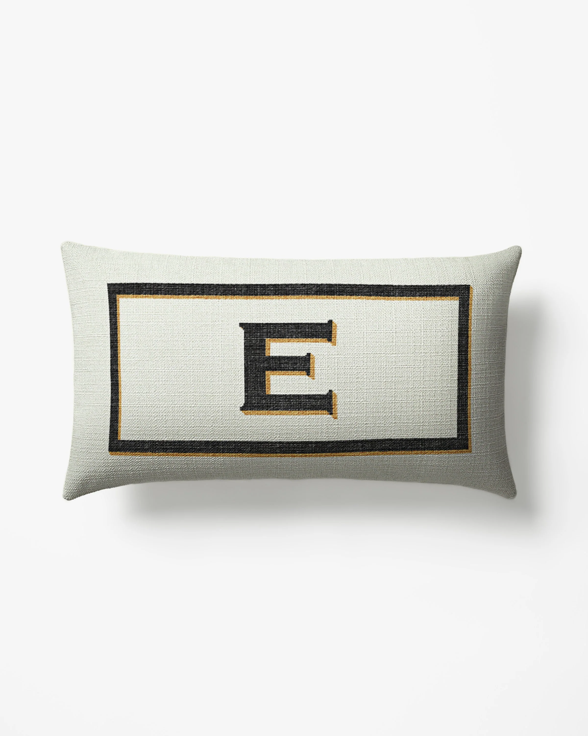 Classic Monogram Ivory Woven Throw Pillow, 12x21 by Jonathan Adler