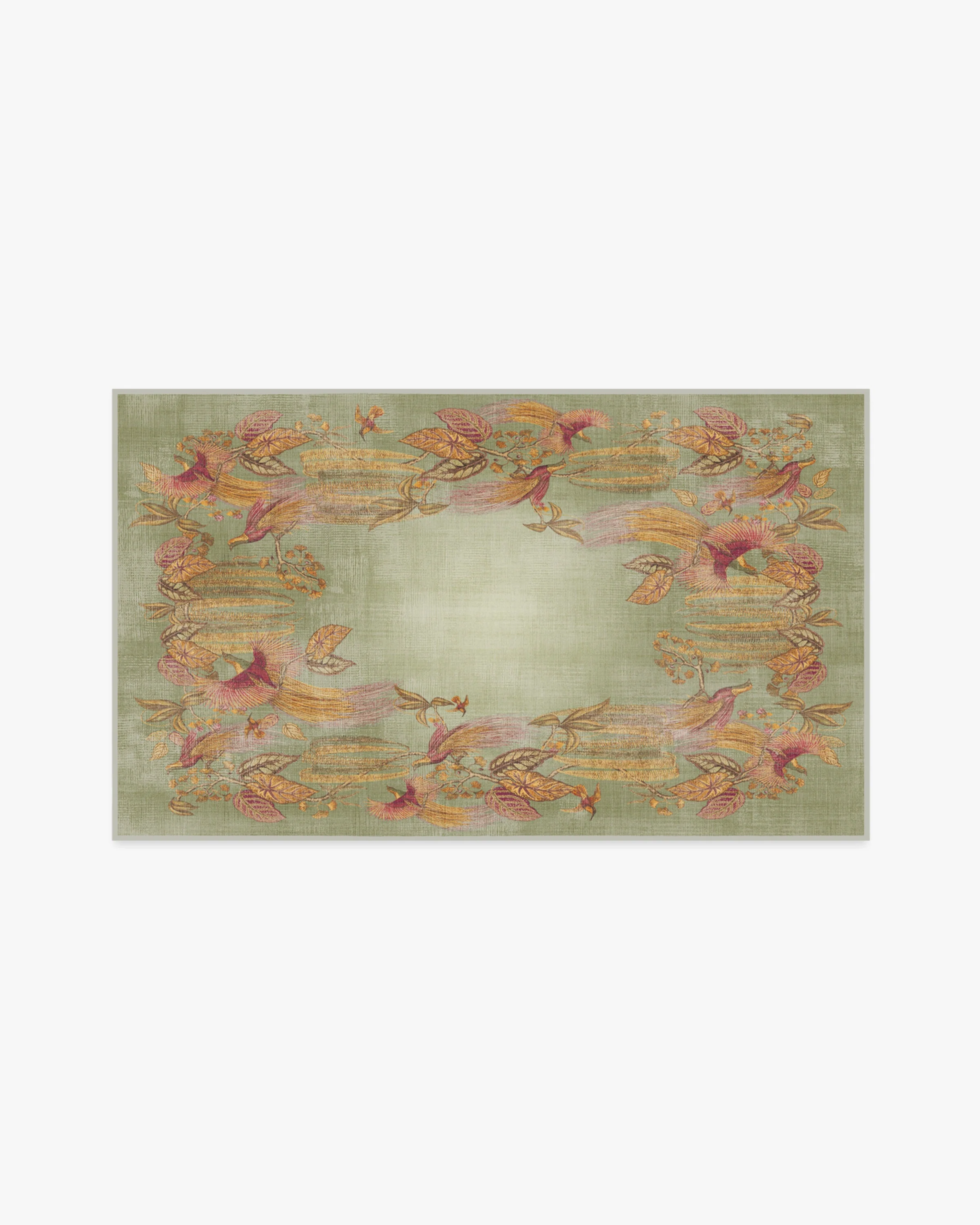 Bird of Paradise Silver Fern Rug by Sanderson