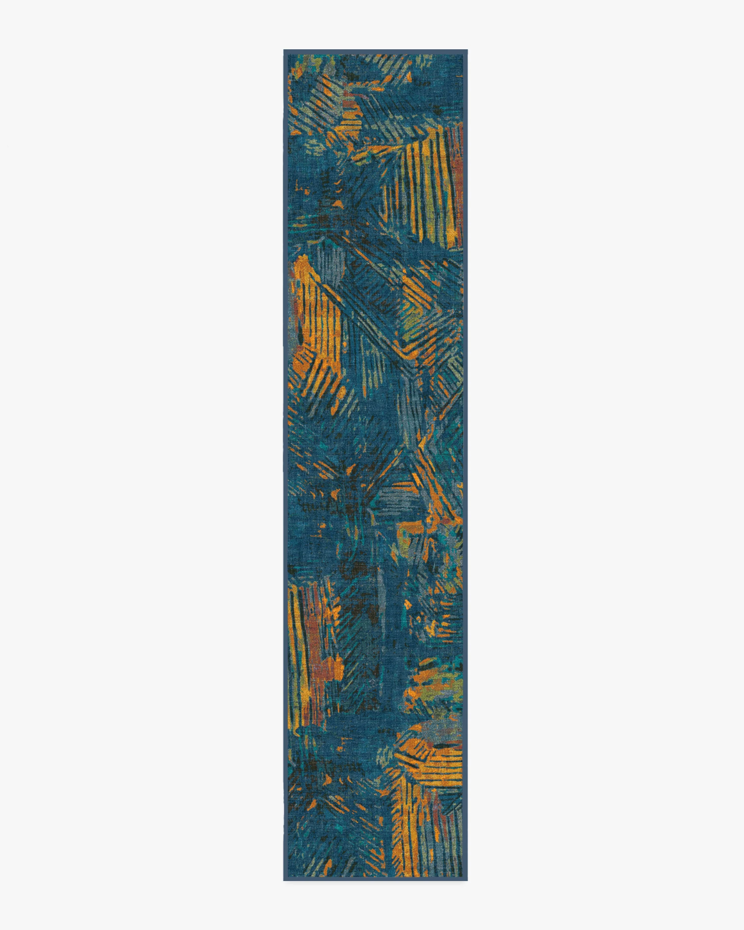 Sgraffito Royal Blue Rug by Malene Barnett