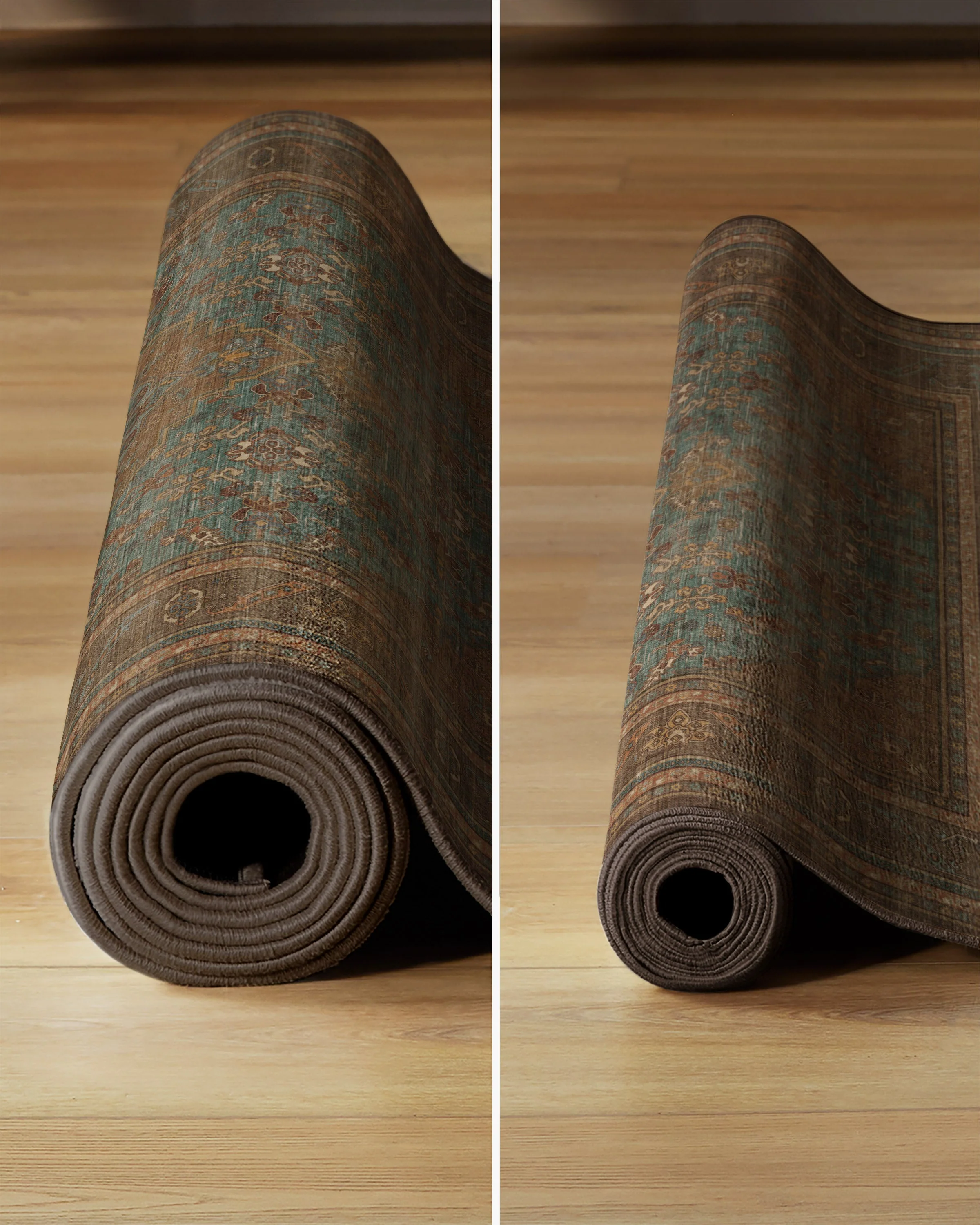 Rowan Teal Blue & Copper Rug