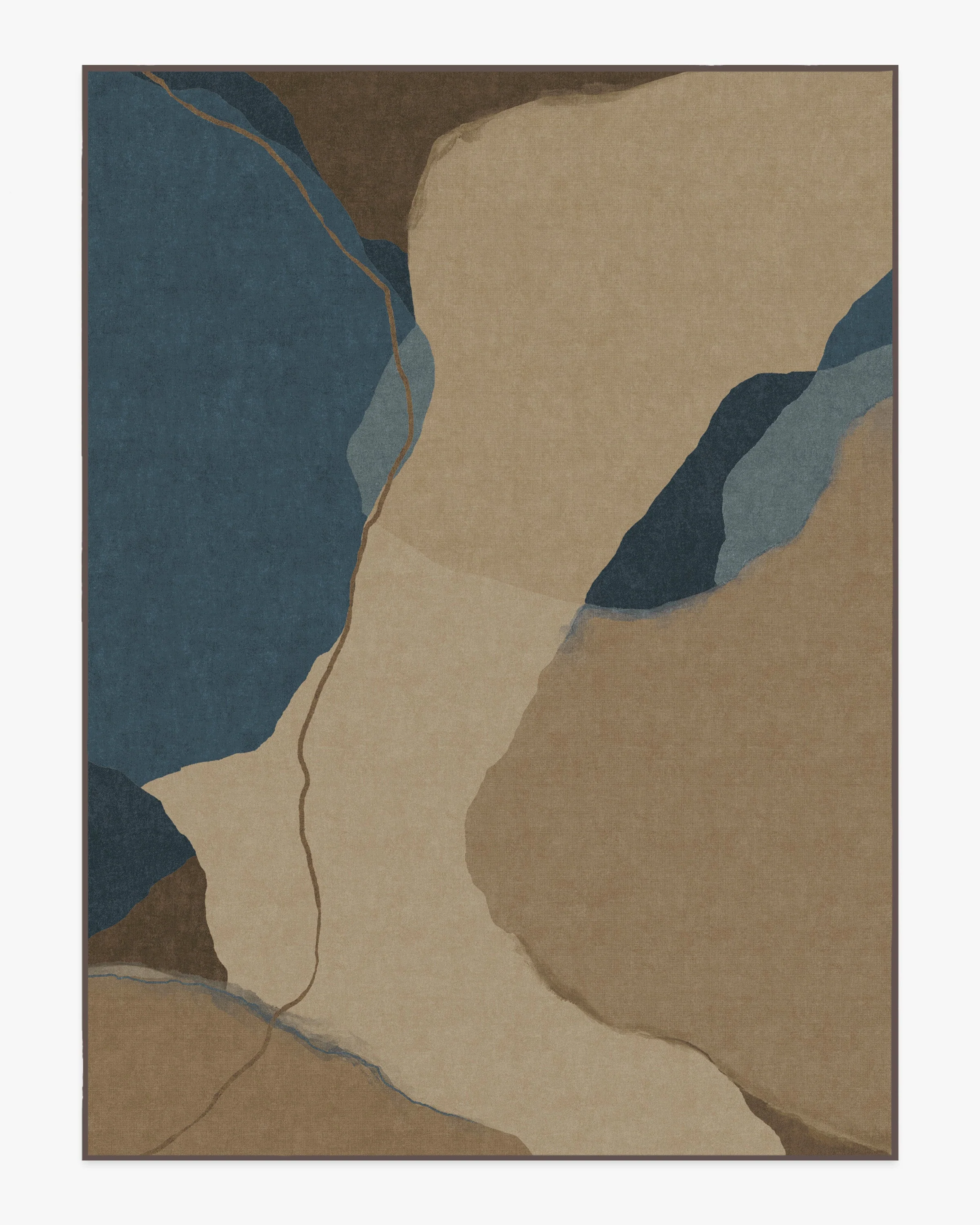 Loire Natural Denim Blue Flatwoven Rug by Nina Takesh