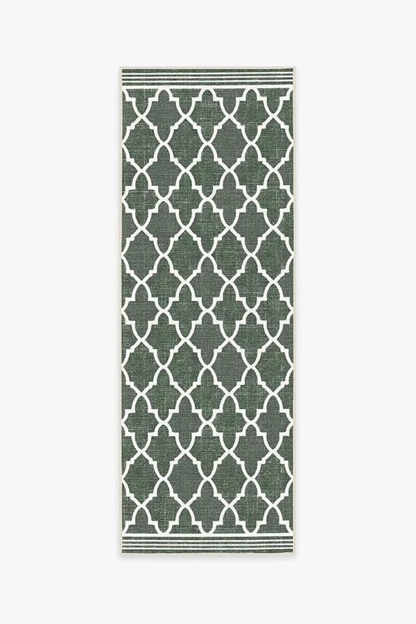 Varia Trellis Forest Green Outdoor Rug