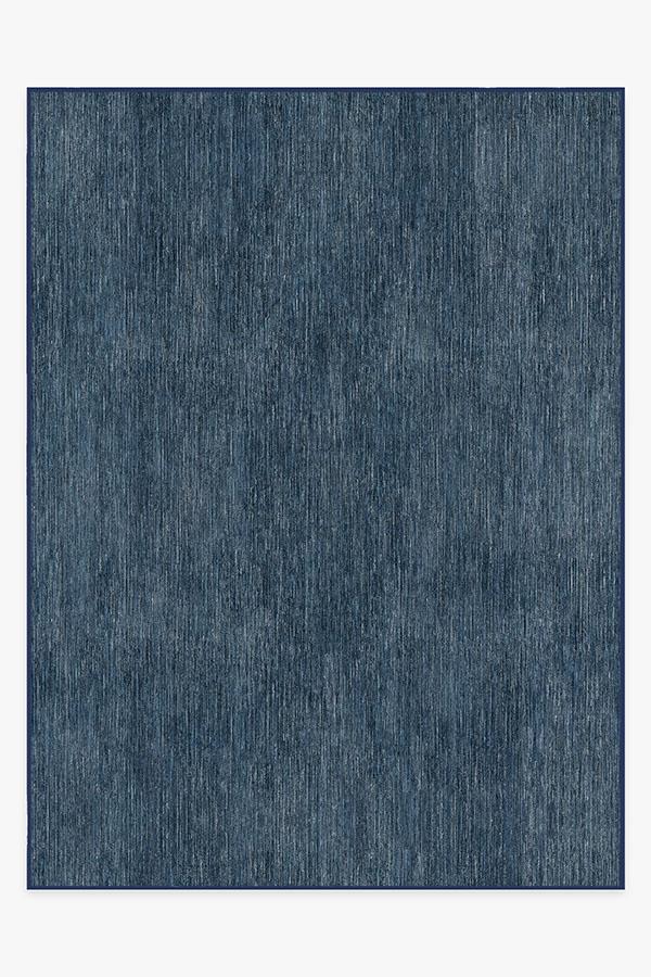 Chunky Solid Blue Outdoor Rug