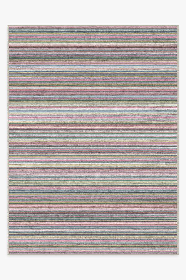 Multi Stripe Polychrome Flatwoven Rug
