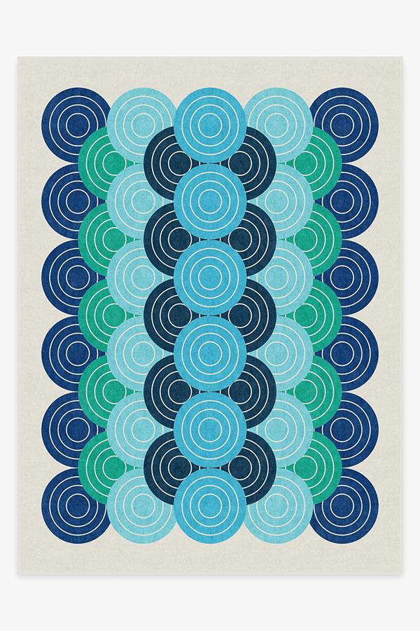 Biba Blue Green Flatwoven Rug by Jonathan Adler