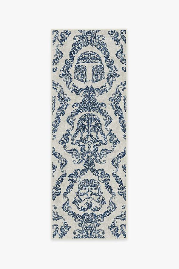 Dark Side Damask Delft Blue Rug