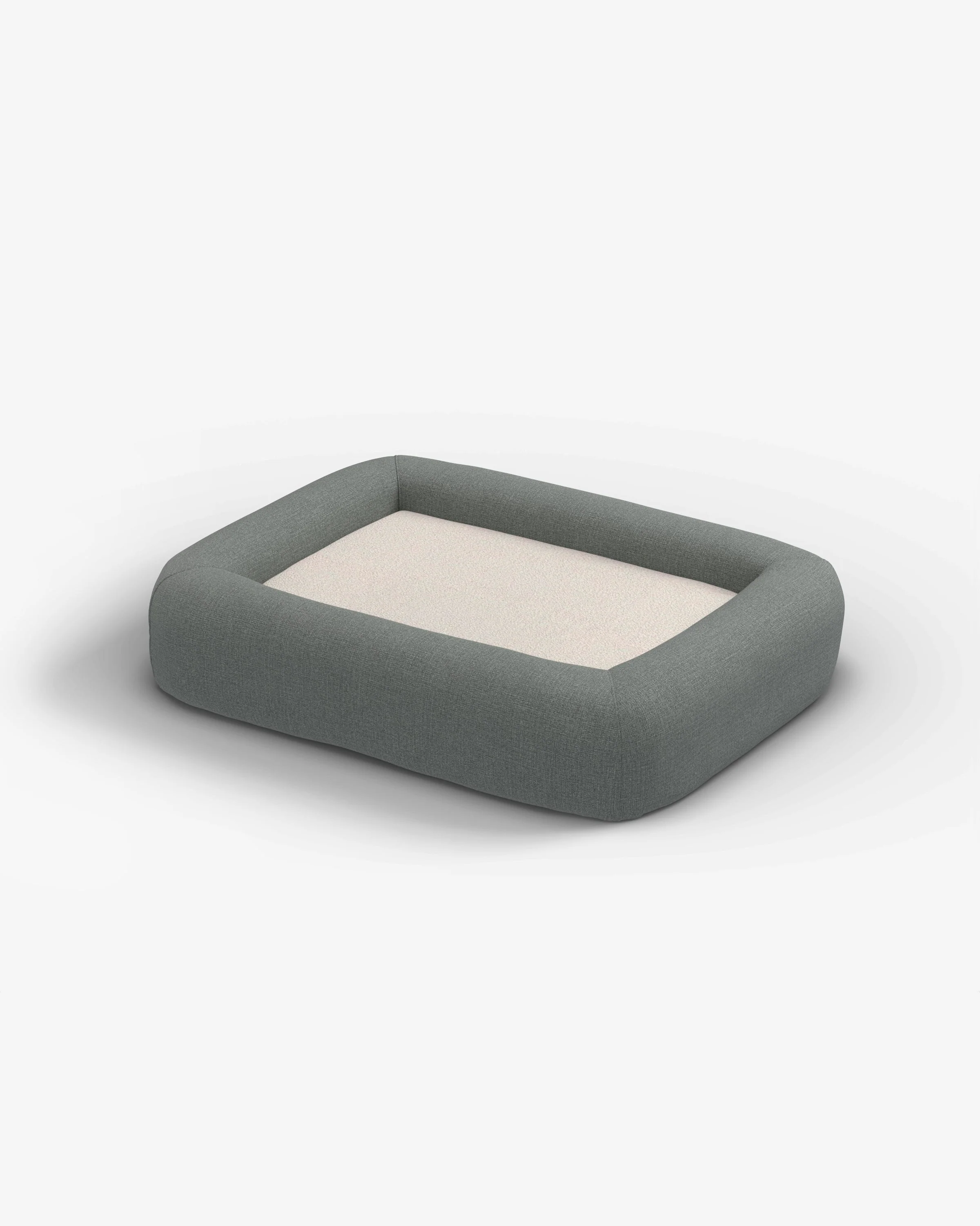 Stone Grey Woven Bolster Pet Bed