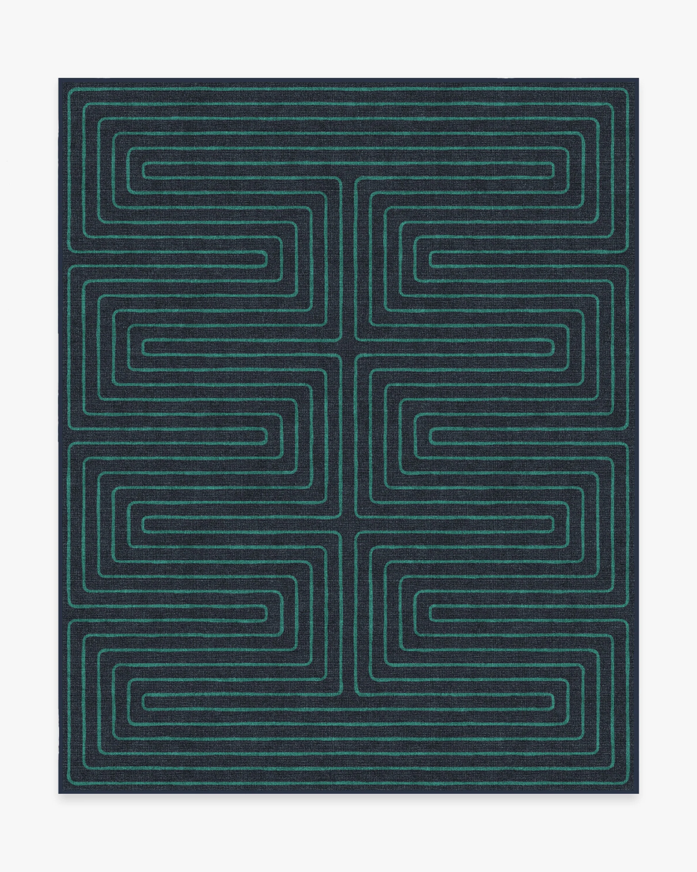 Labyrinth Navy & Teal Rug by Jonathan Adler