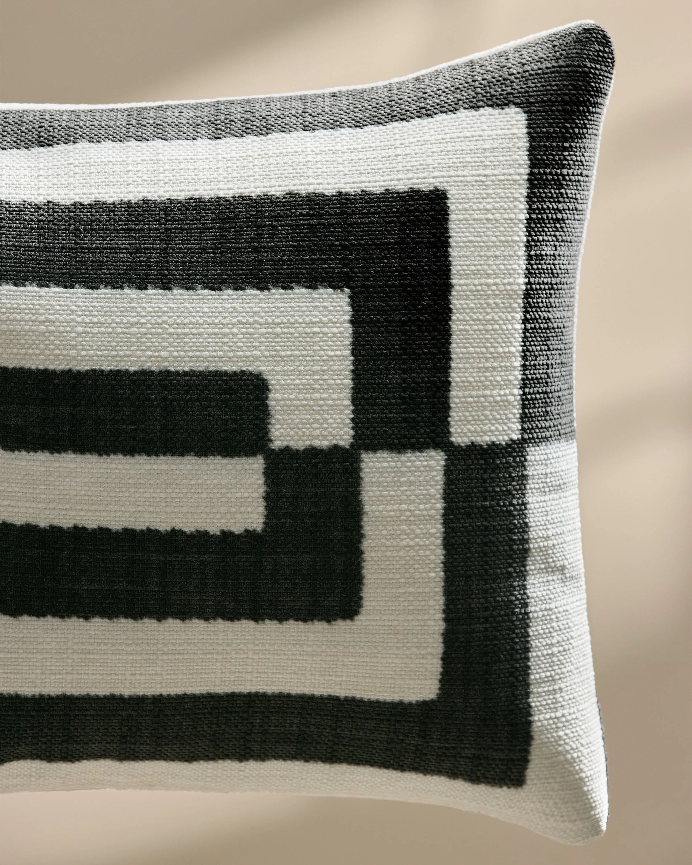 Op Art Ivory Woven Throw Pillow by Jonathan Adler