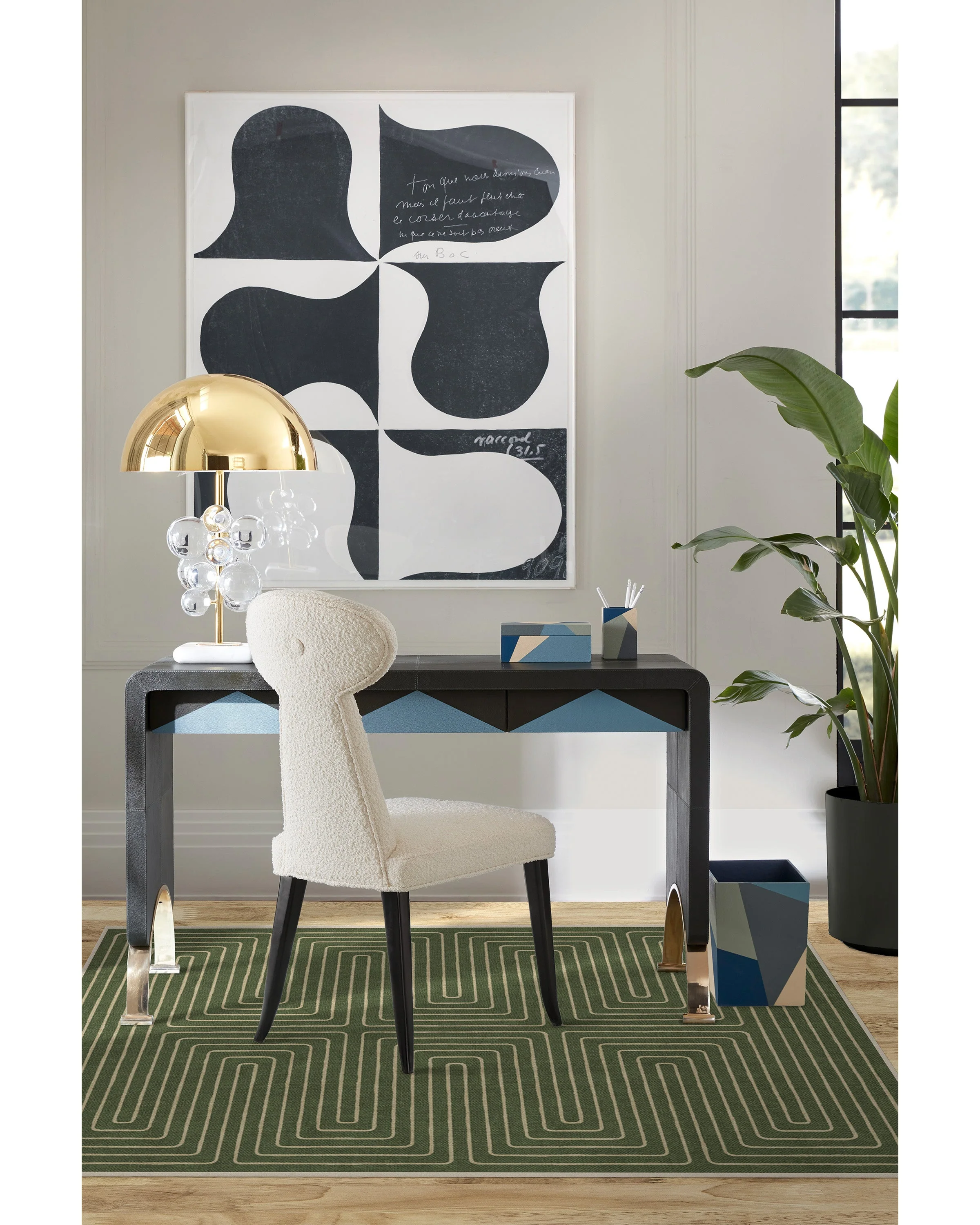 Labyrinth Fern Green Rug by Jonathan Adler