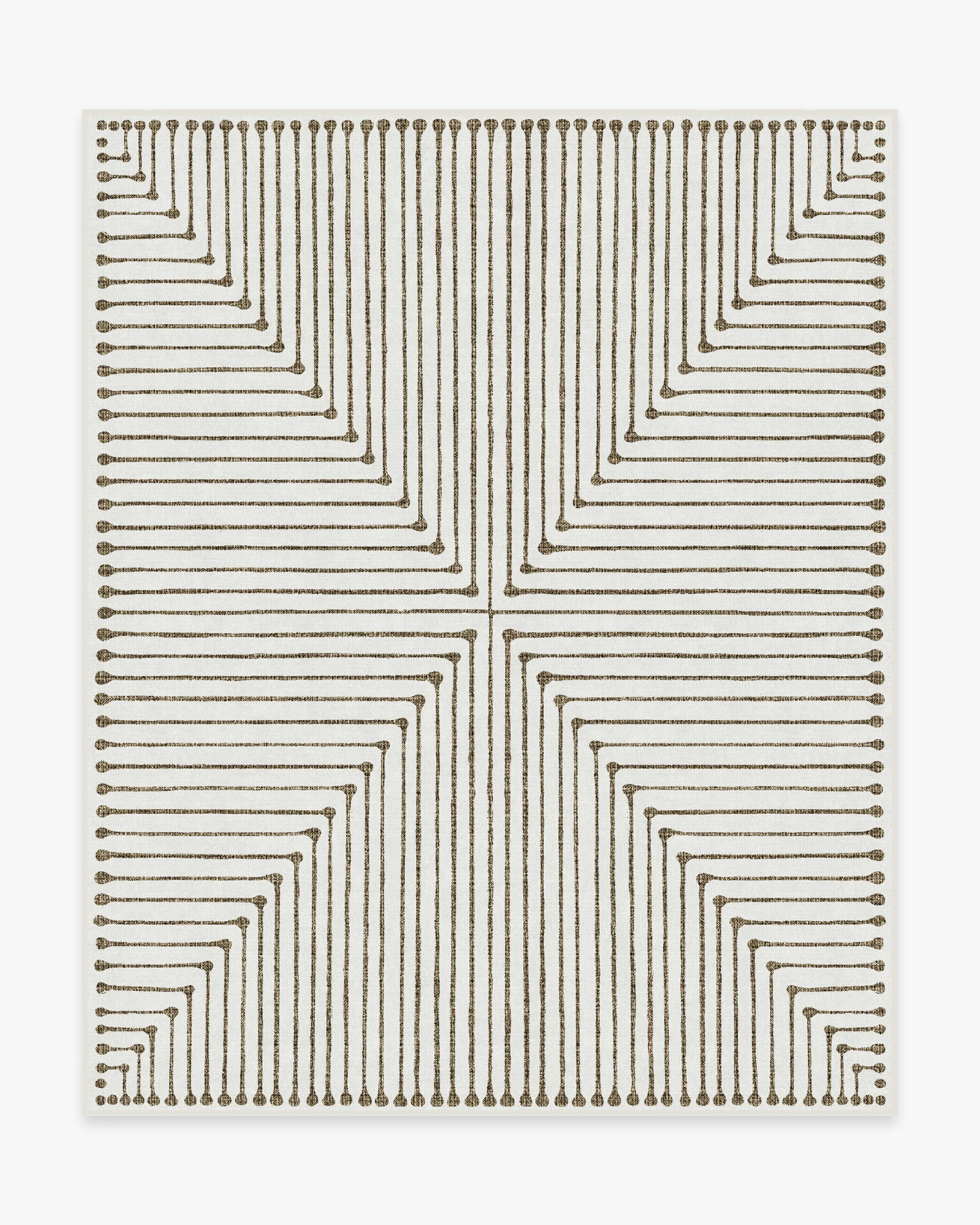 Inkdrop Camel & Ivory Flatwoven Rug by Jonathan Adler