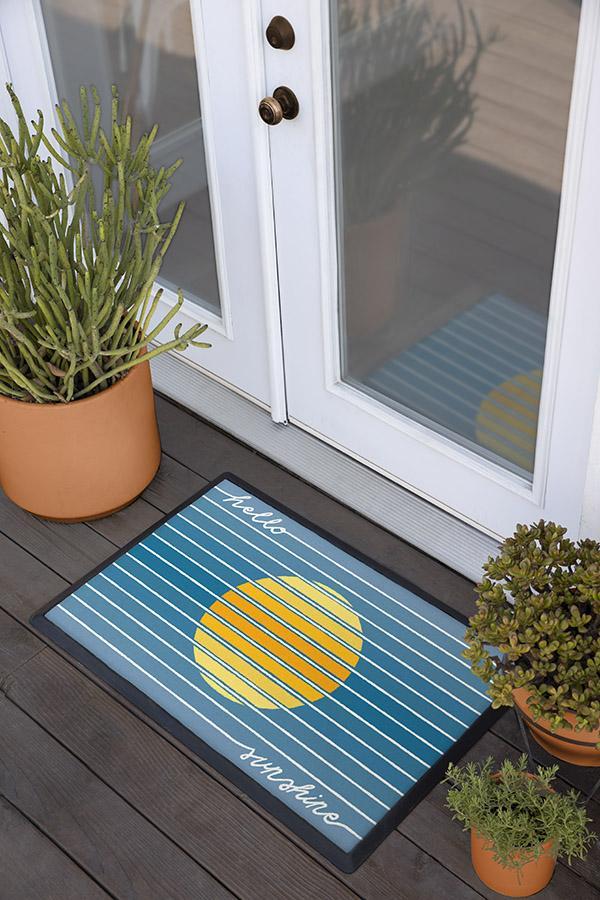 Hello Sunshine Blue Doormat