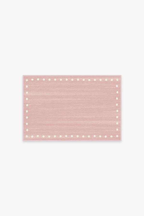 Dot Border Pink Flatwoven Rug