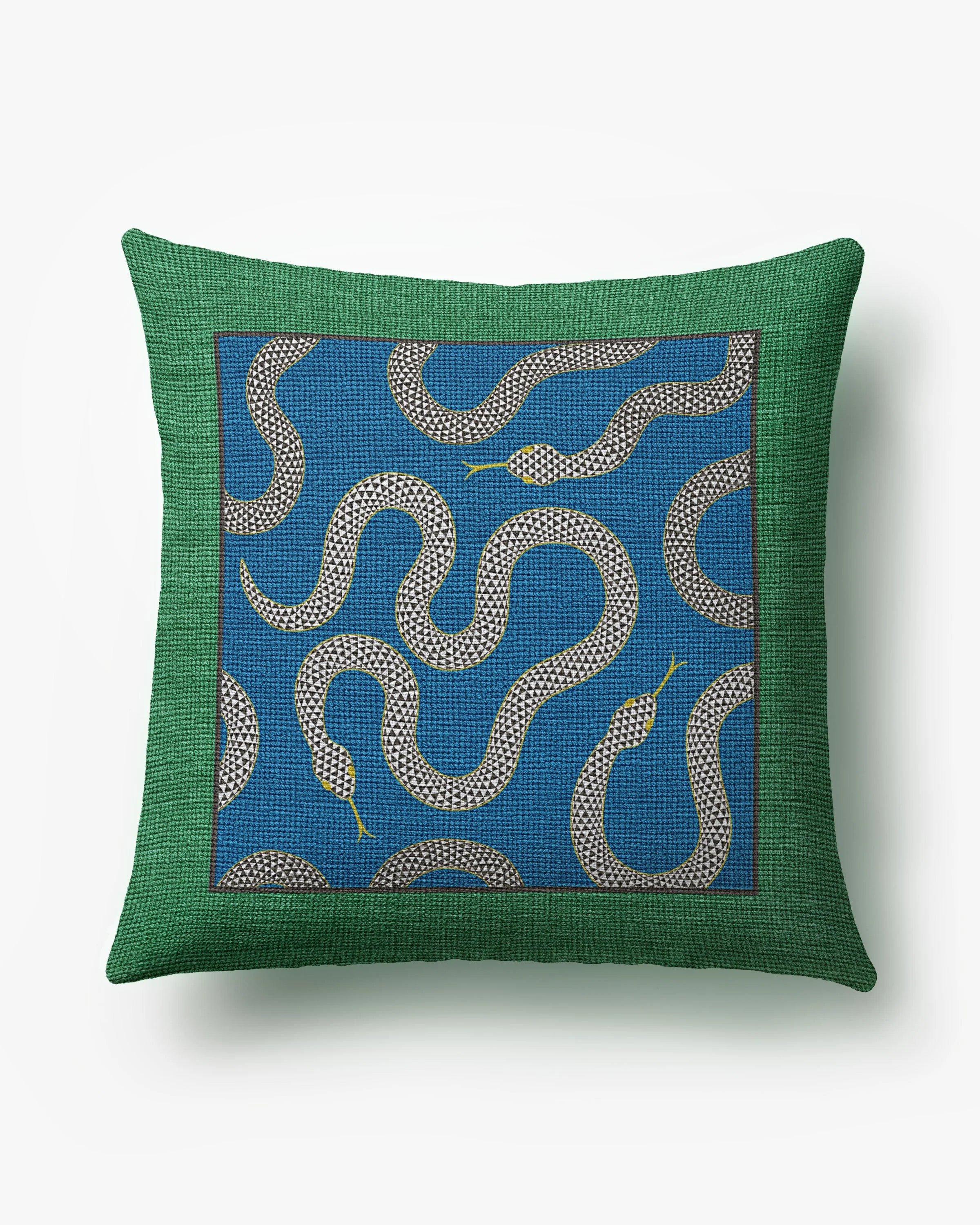 Venom Green & Blue Woven Throw Pillow by Jonathan Adler