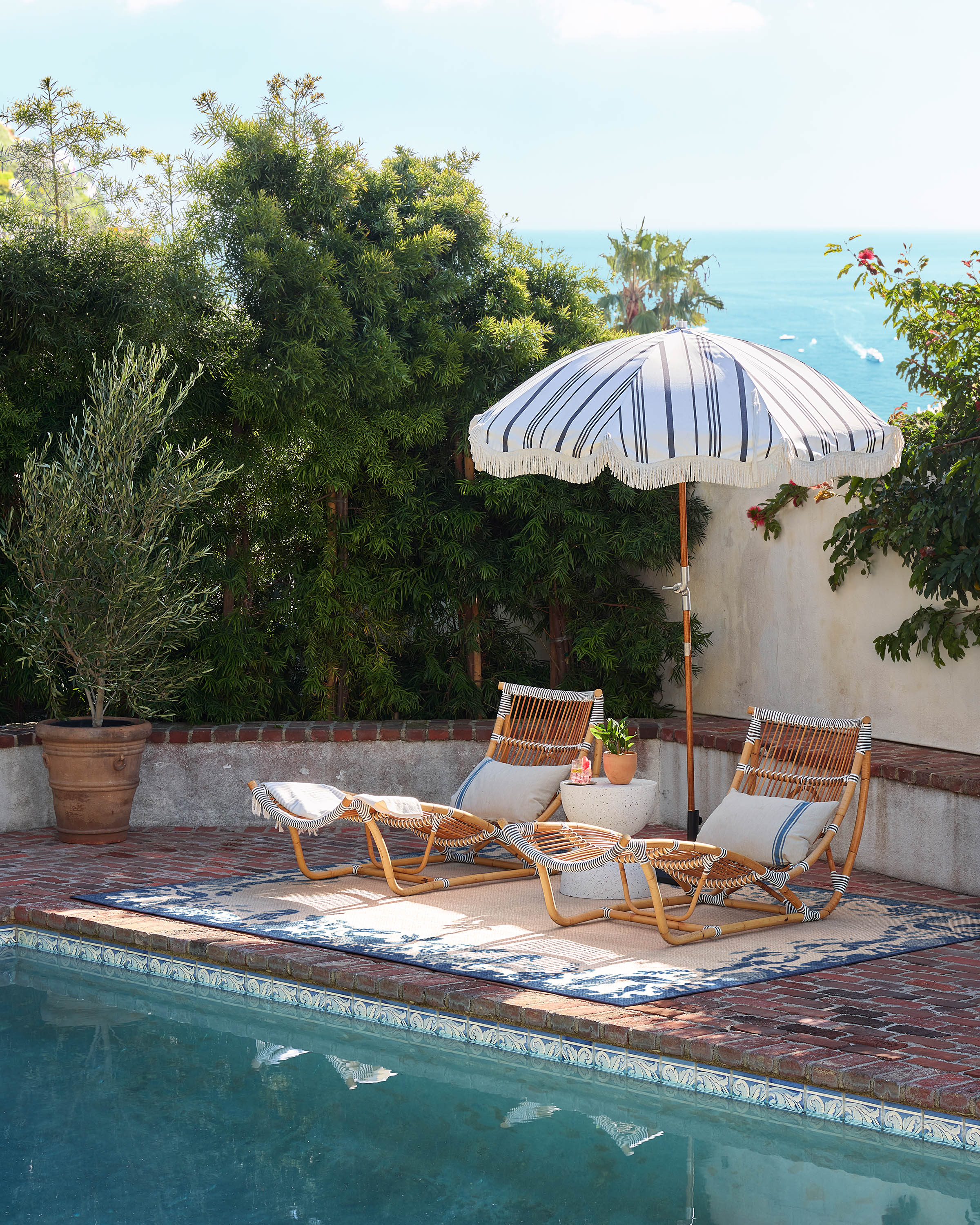 Ionia Sapphire & Natural Outdoor Rug